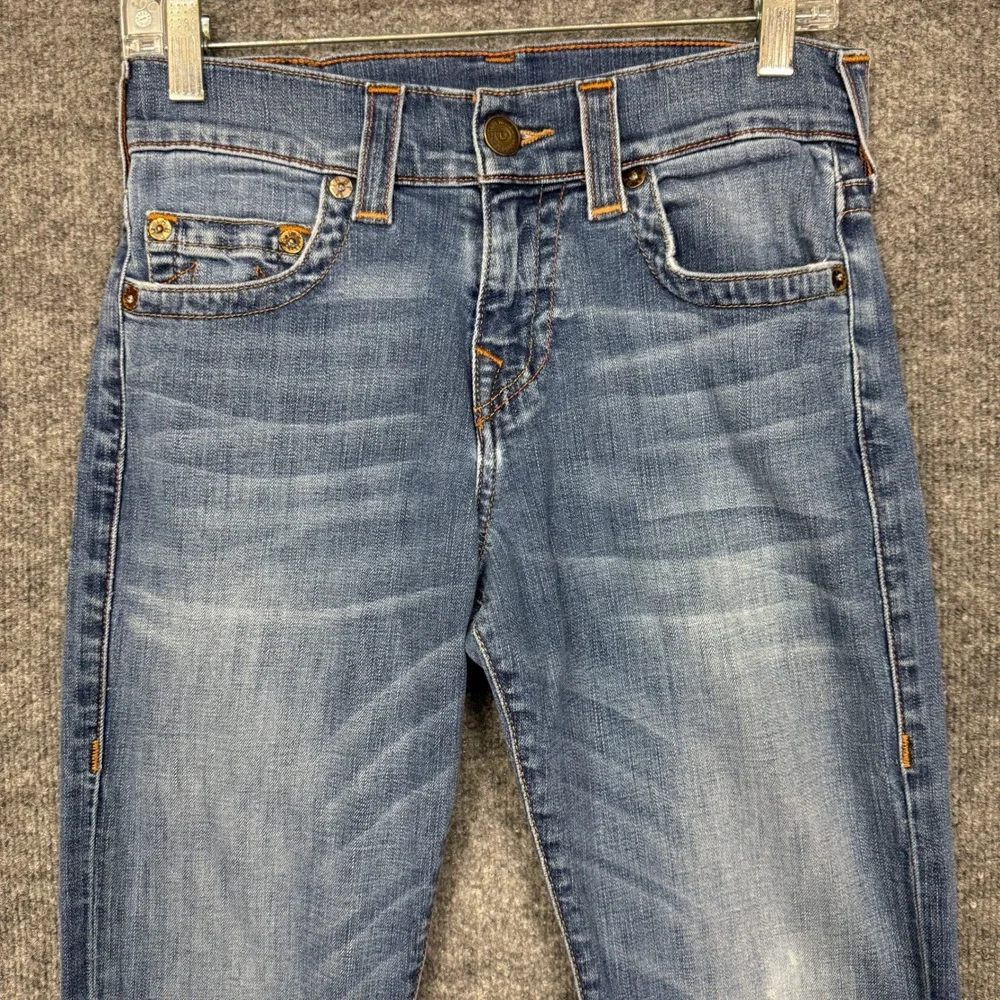 True Religion Jeans Mens 28 Blue Geno Relaxed Slim‎ Medium Wash Horseshoe 28x33